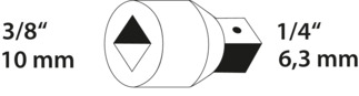 Impact reducer 3/8" to 1/4"