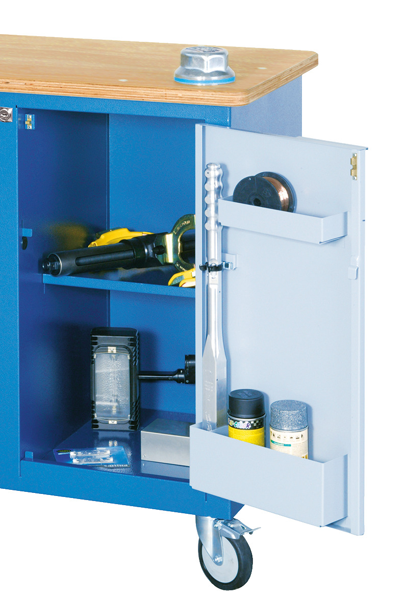 Mobile workbench with 7 drawers and vice
