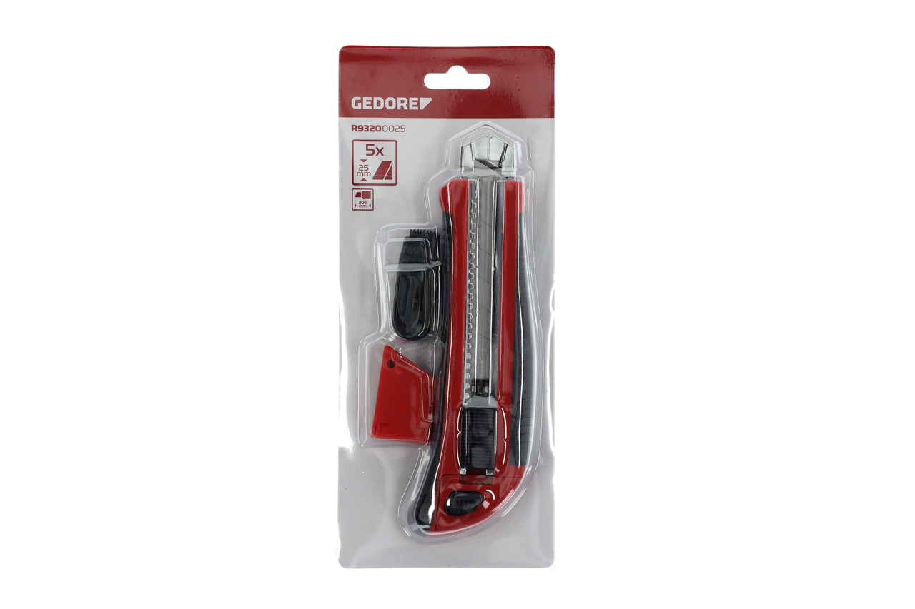 Cutter knife 5 blades-w. 25mm with clip