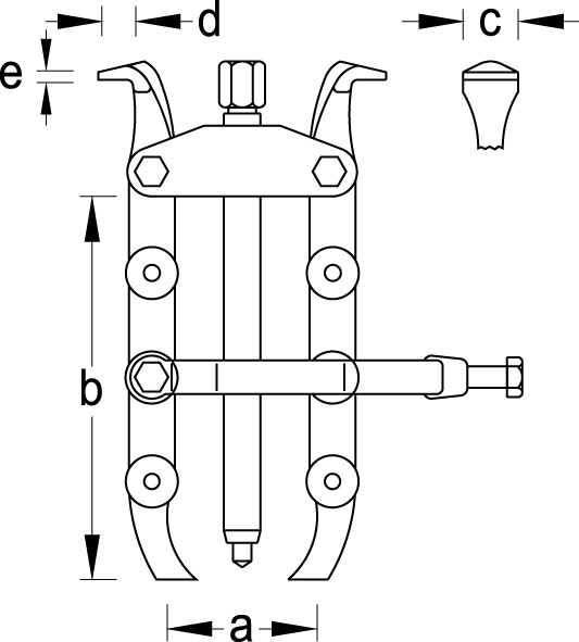 Puller with clamping yoke