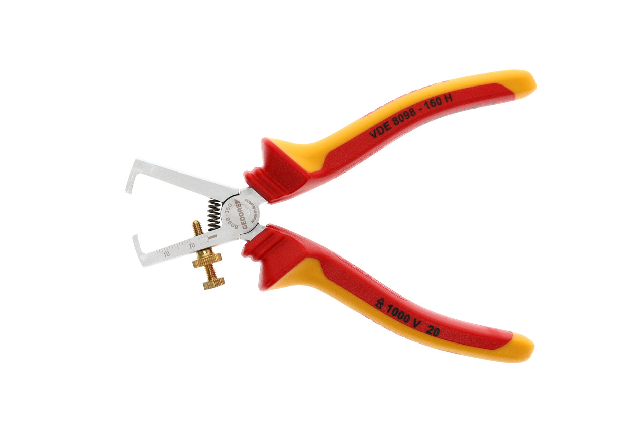 VDE Stripping pliers with VDE insulating sleeves