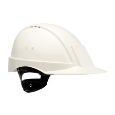 3M Hard Hat, Uvicator, Ratchet, Ventilated, Plastic Sweatband, White, G2000NUV-VI