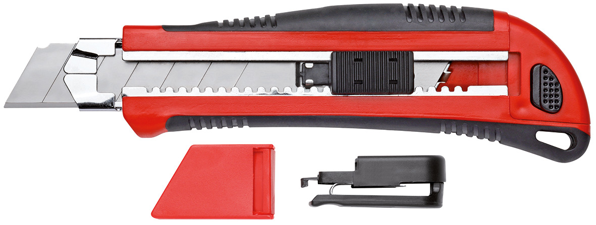 Cutter knife 5 blades-w. 25mm with clip