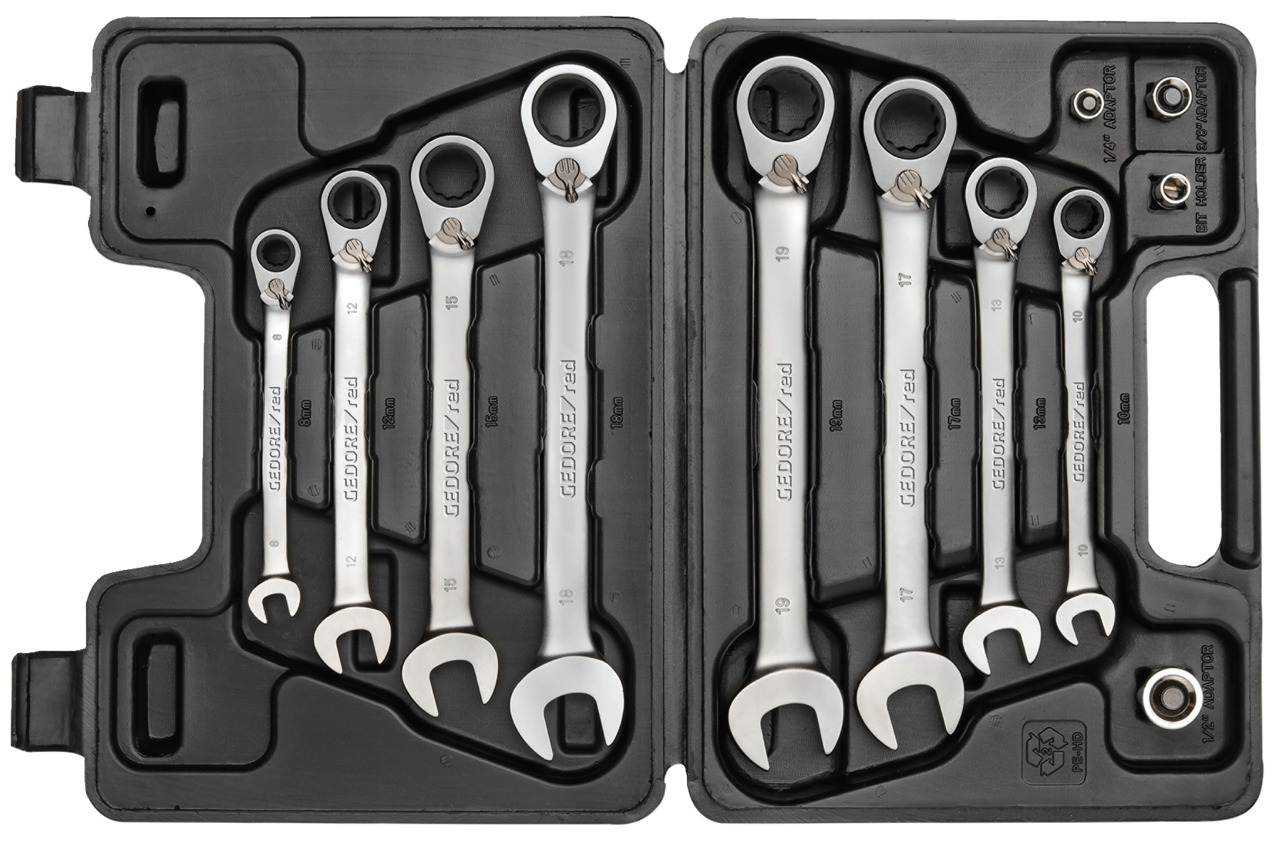 Comb.ratchet span.set rev. 8-19mm 12pcs