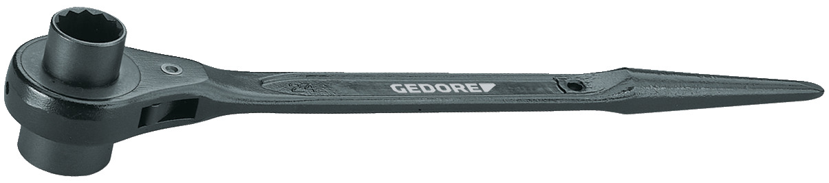 Construction ratchet bi-hexagon 19x22 mm