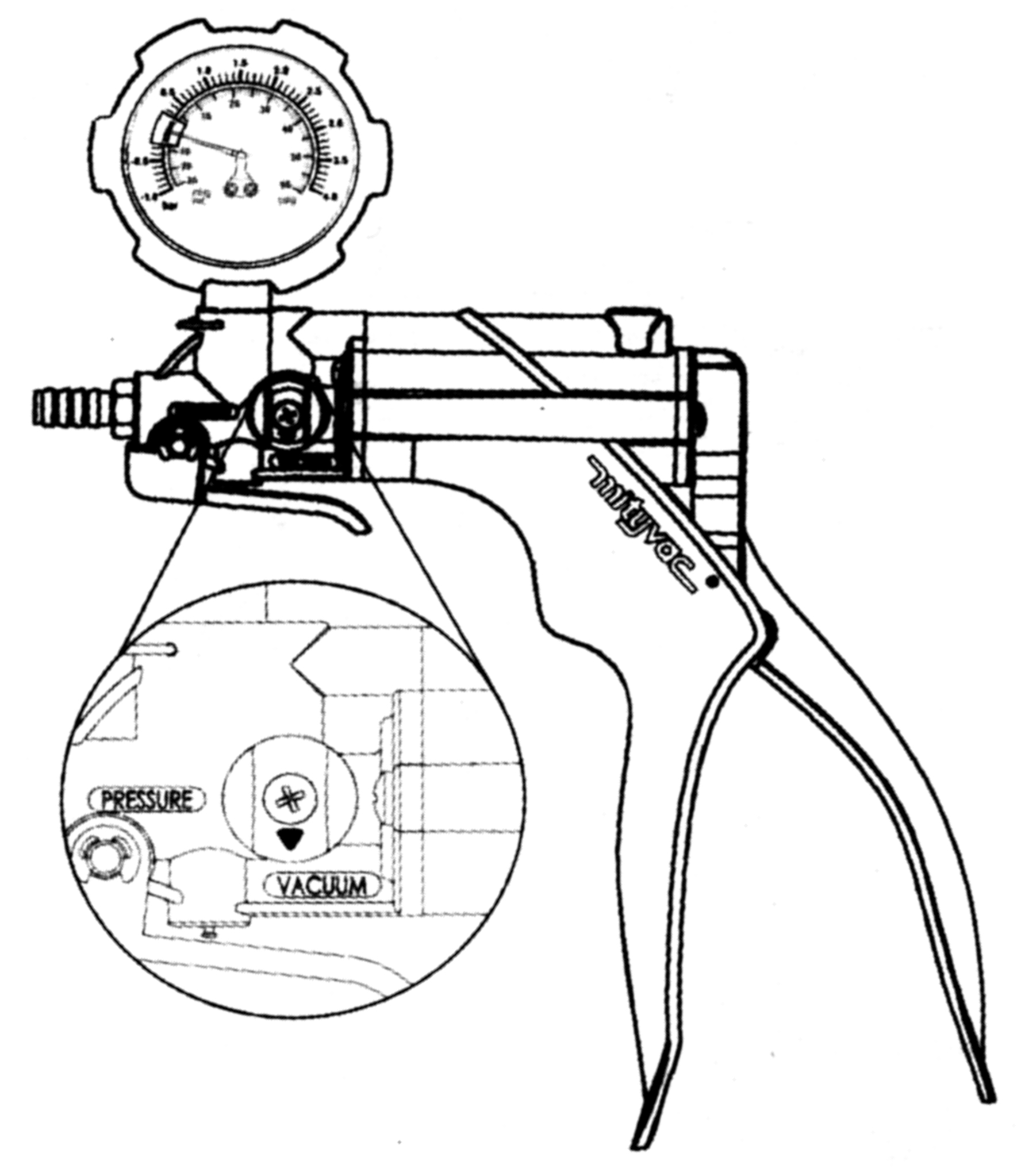 Pressure- and Vacuum Hand Pump, in a Storage Case