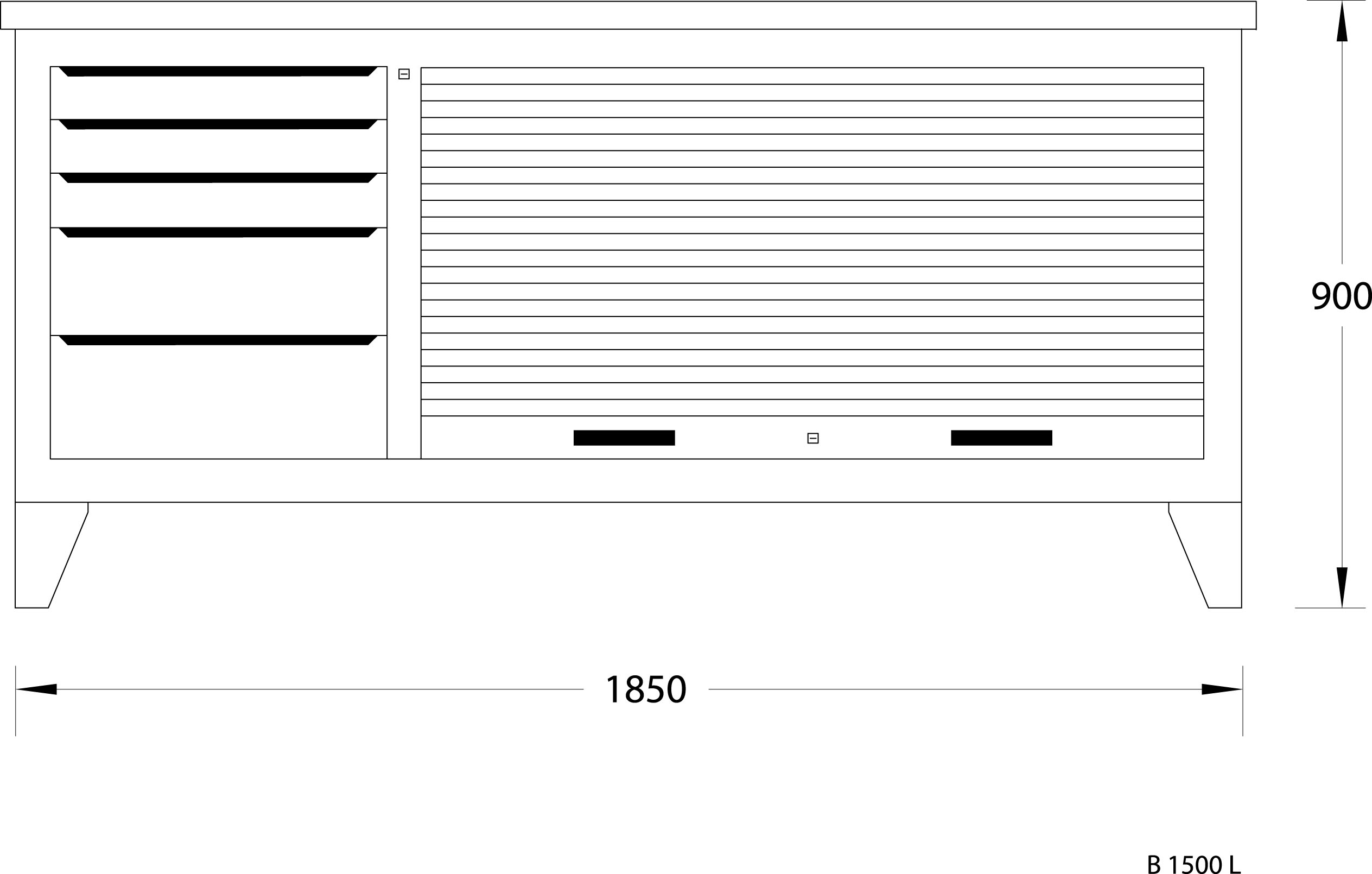 Workbench with shutter