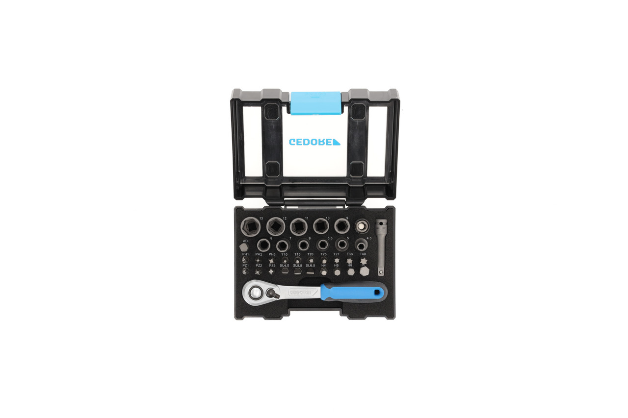 Bit box with ratchet 1/4" 35 pcs