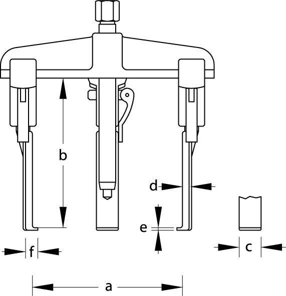 Puller set with 6 legs 90x100/200 mm
