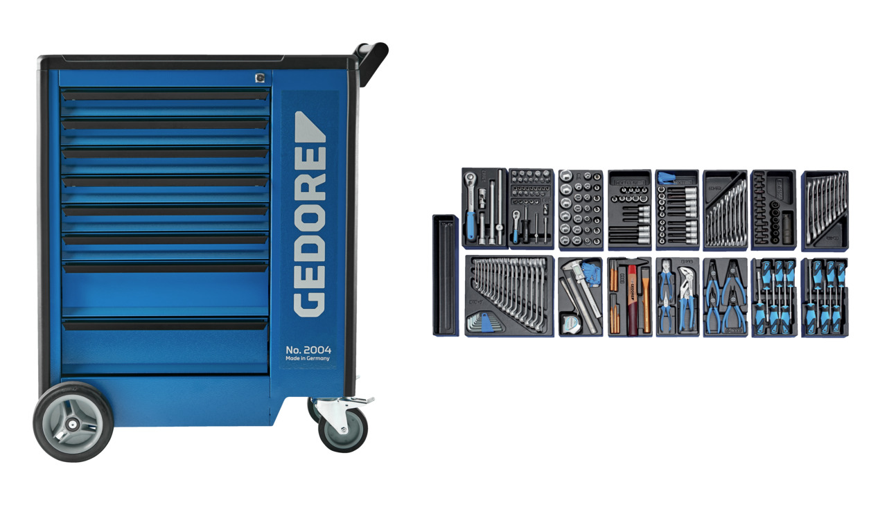Tool assortment with tool trolley