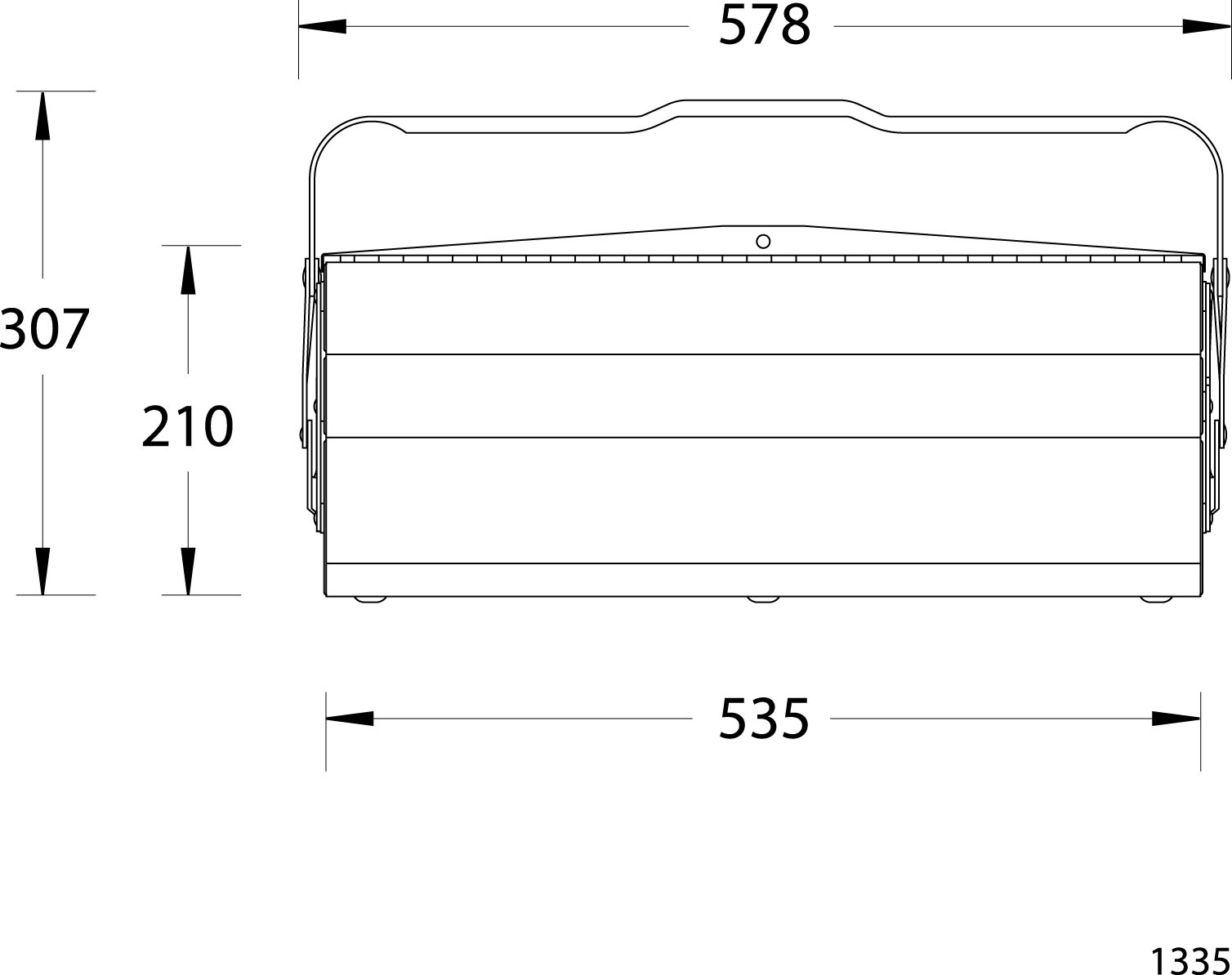 Tool box, empty, long pattern
