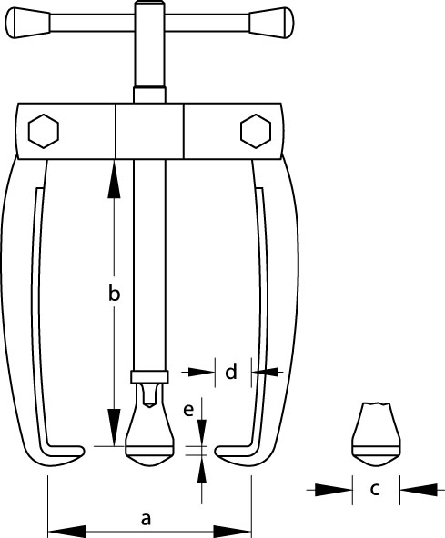 Puller 3-arm pattern XS legs