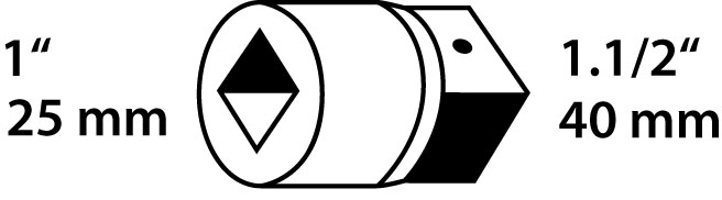 Impact convertor 1" to 1.1/2"
