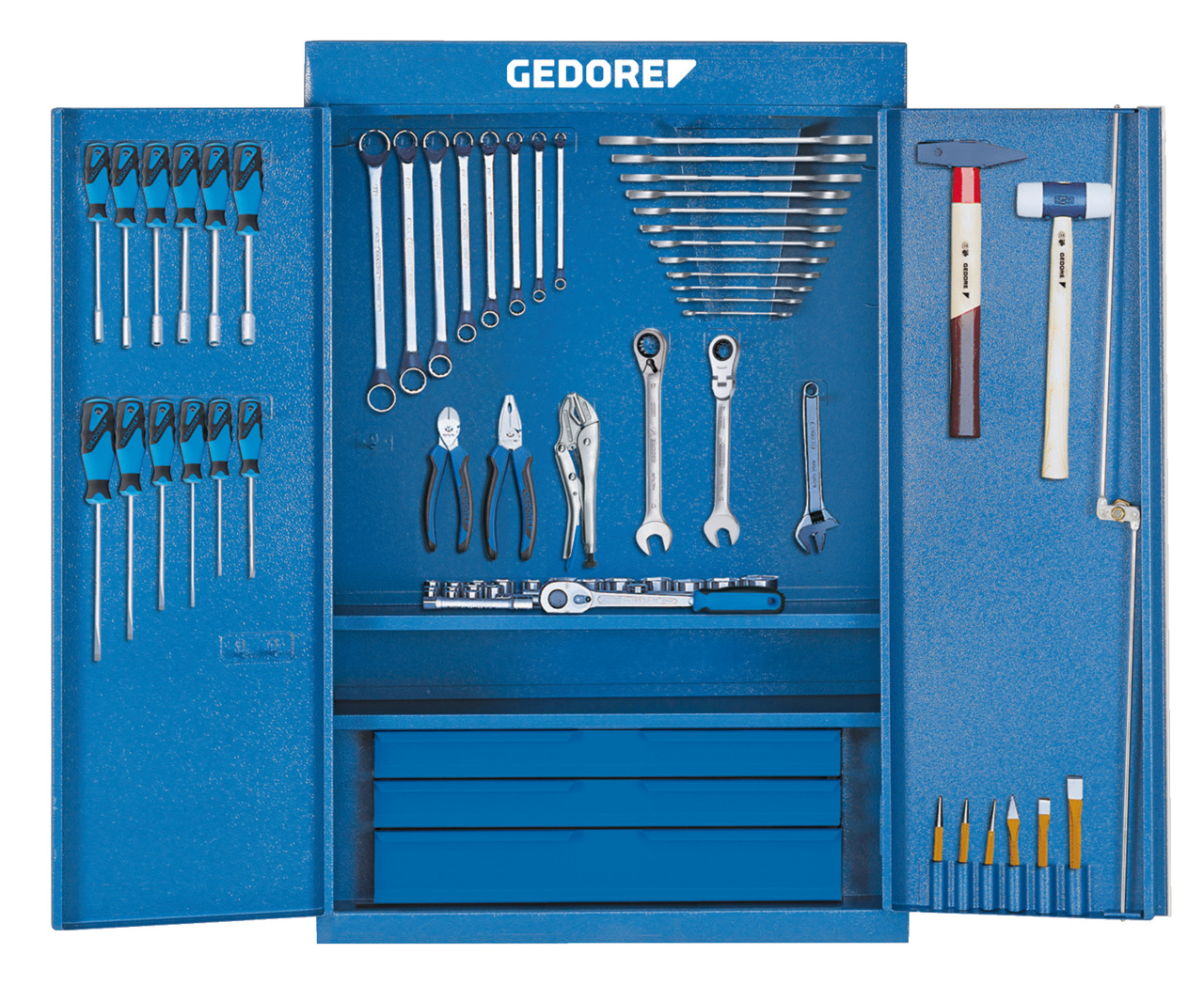 Tool cabinet with tool assortment