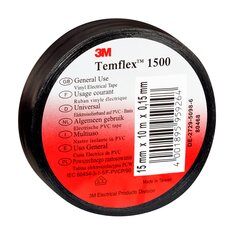 3M Temflex 1500 Vinyl Electrical Tape Black 15mm x 25m