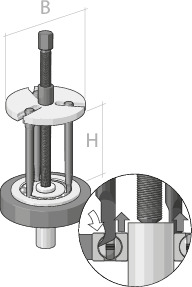 Patented ball bearing set of pullers PLUS