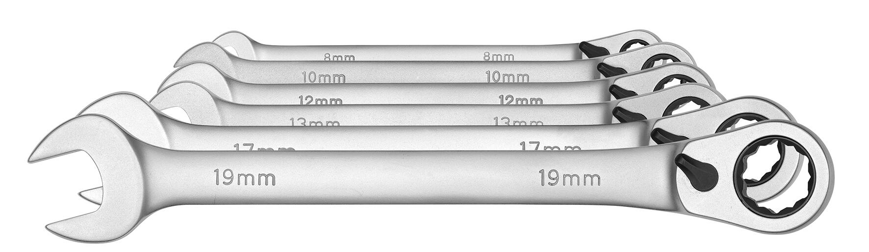 Comb.ratchet span.set rev. 8-19mm 6pcs