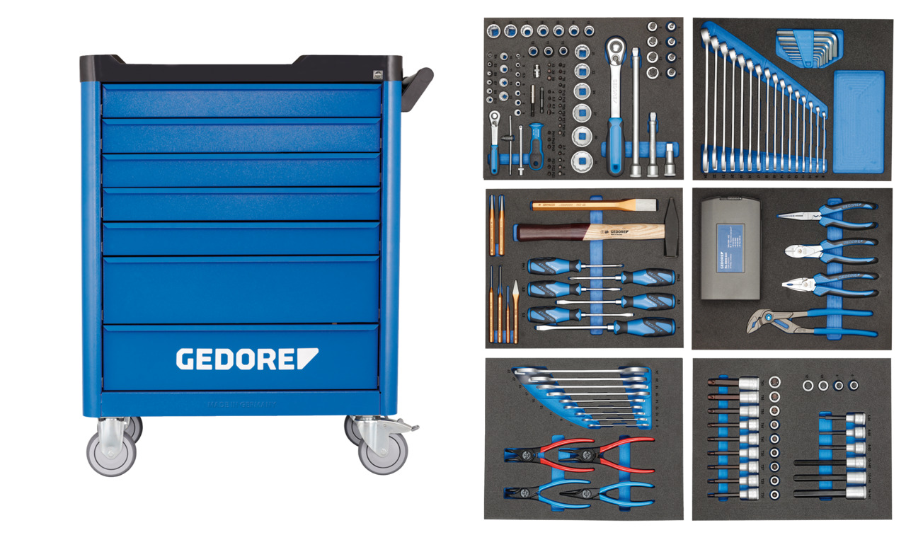 Tool trolley with assortment