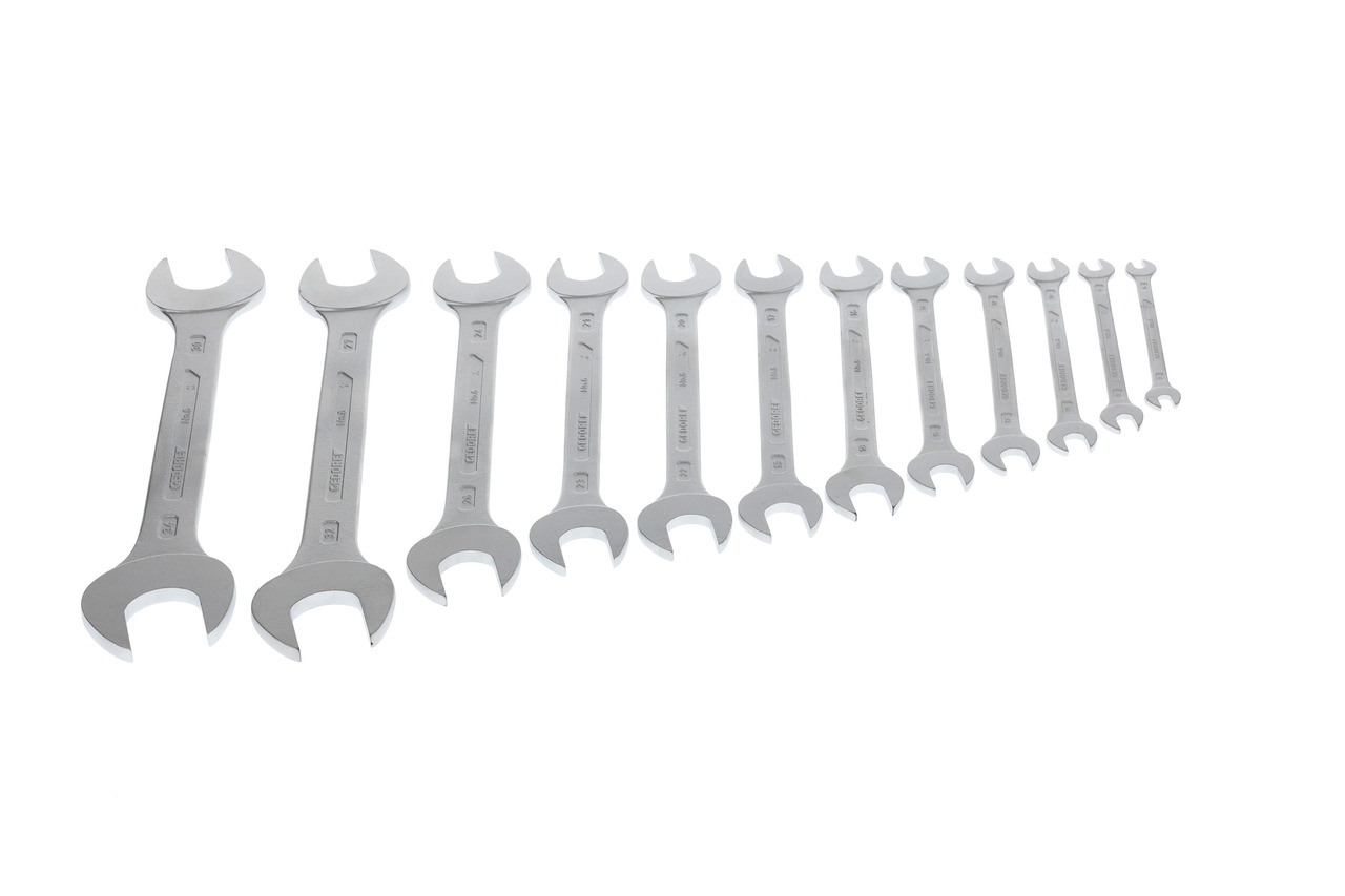 Double open ended spanner set 12 pcs 6-34 mm