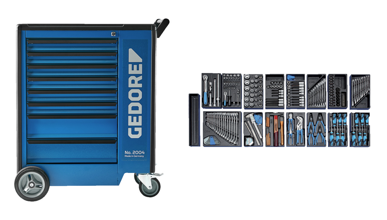 Tool assortment with tool trolley