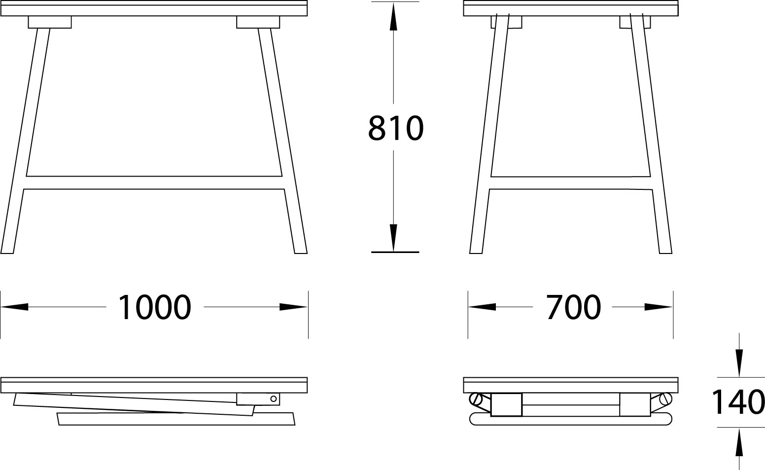 Folding workbench