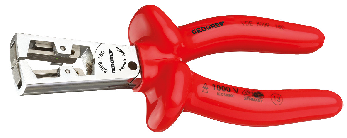 VDE Stripping pliers STRIP-FIXV with VDE dipped in VDE Stripping pliers STRIP-FIXV with VDE dipped in