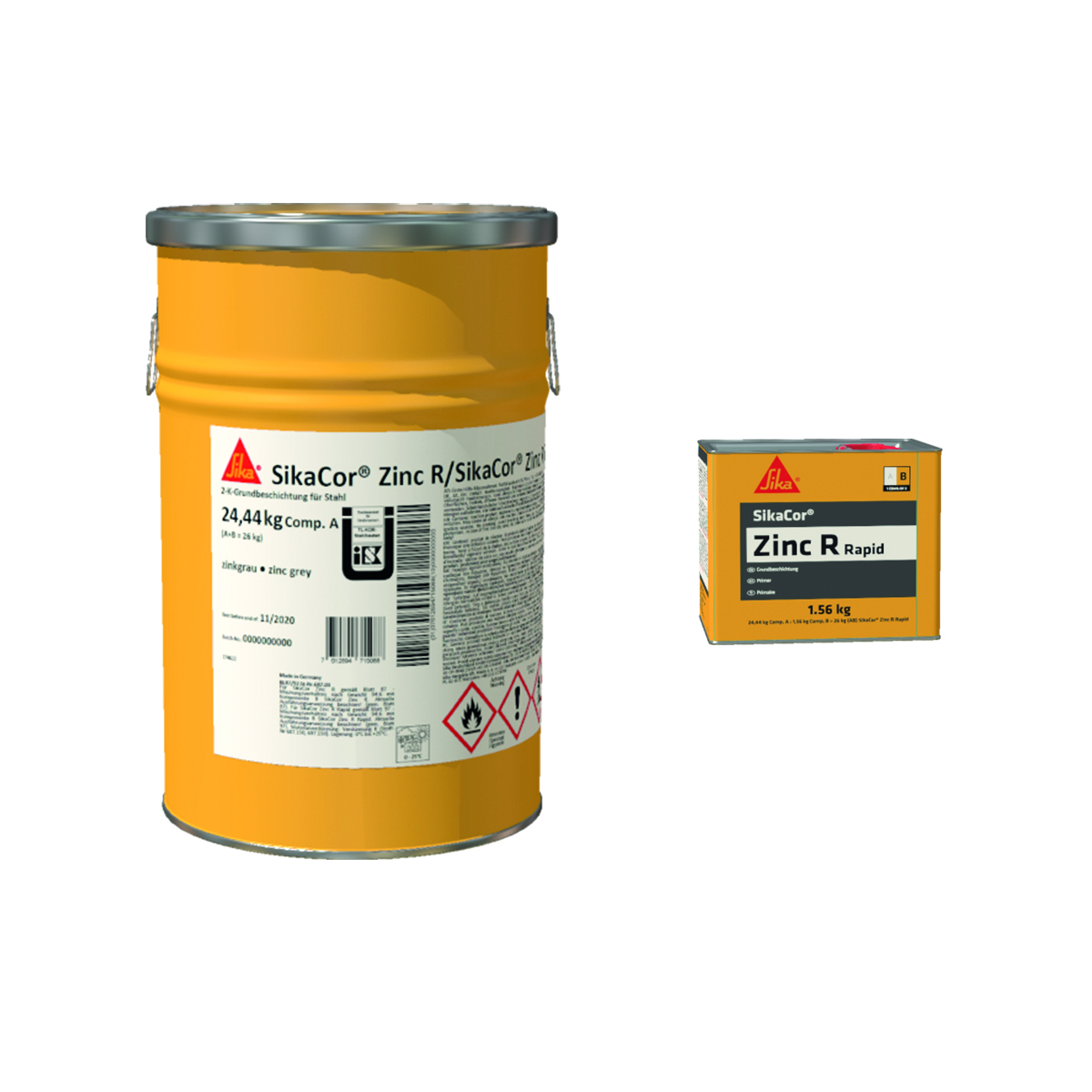 SikaCor Zinc R Rapid, zinc gray, 26 kg, 22-C primer coating based on epoxy resin