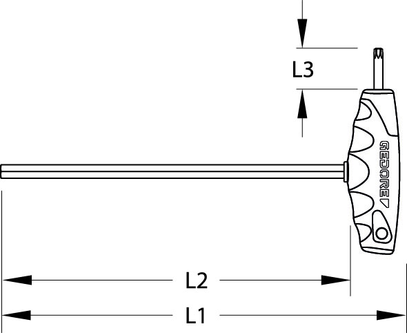Hexagon socket key with 2C-T-handle Hexagon socket key with 2C-T-handle