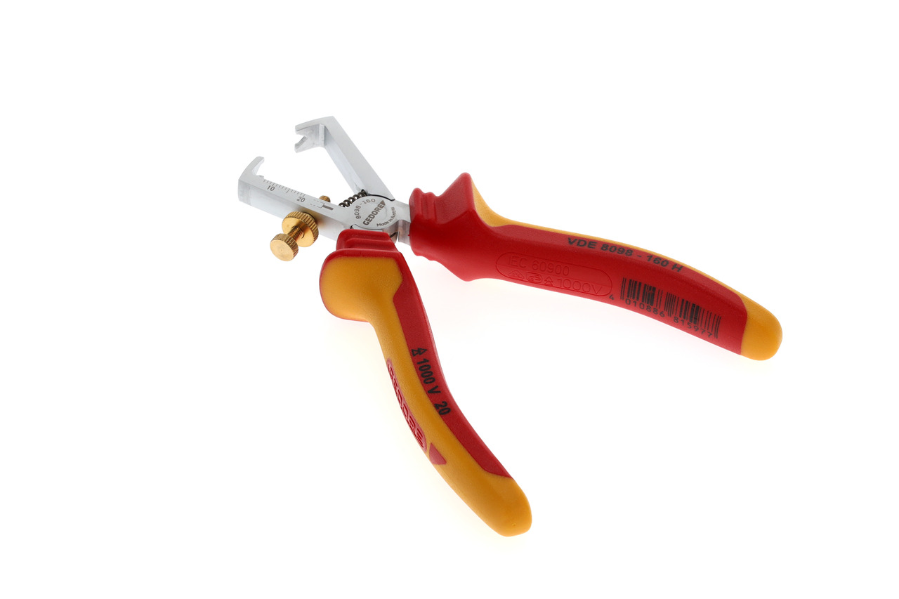 VDE Stripping pliers with VDE insulating sleeves