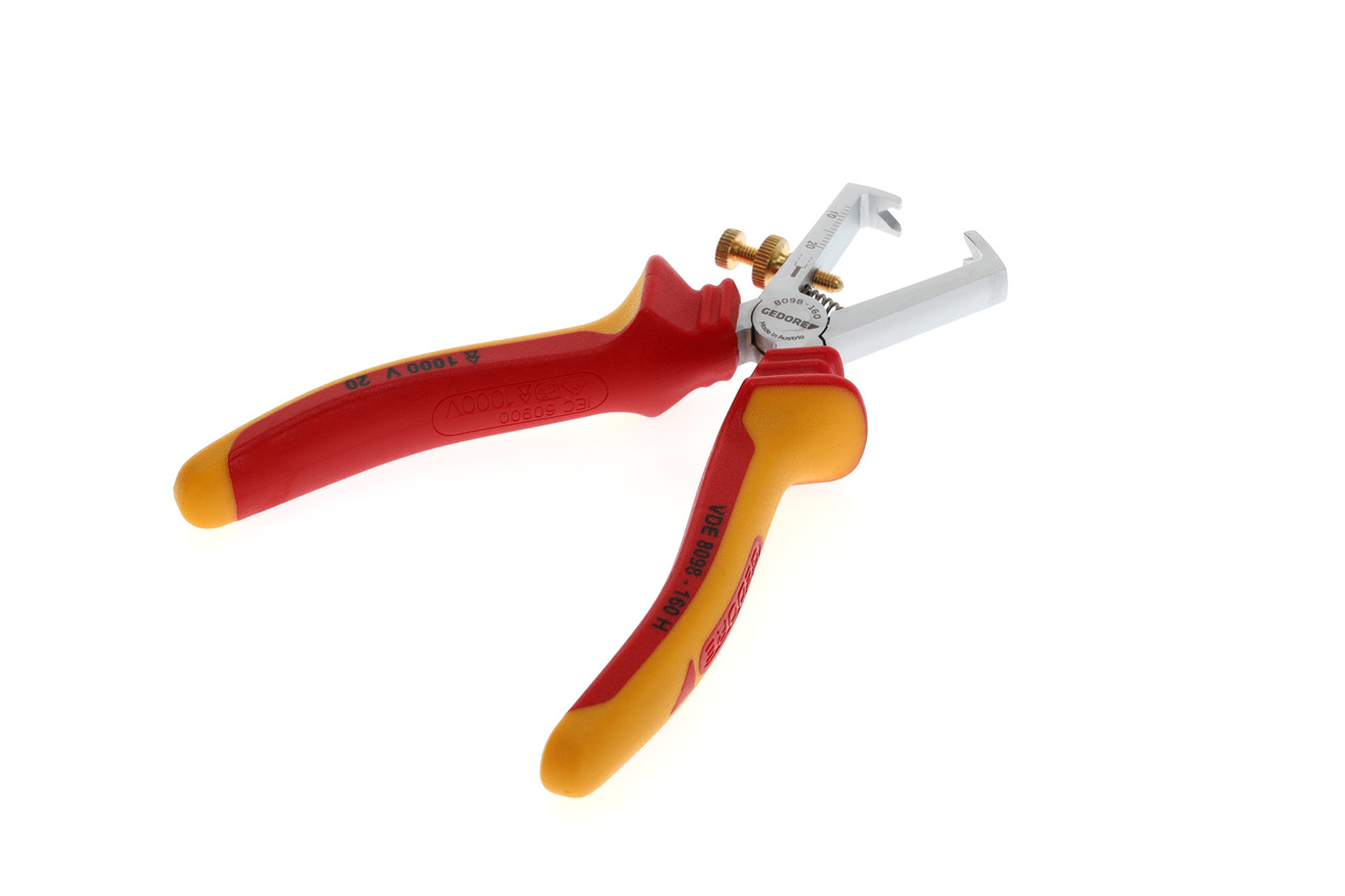 VDE Stripping pliers with VDE insulating sleeves
