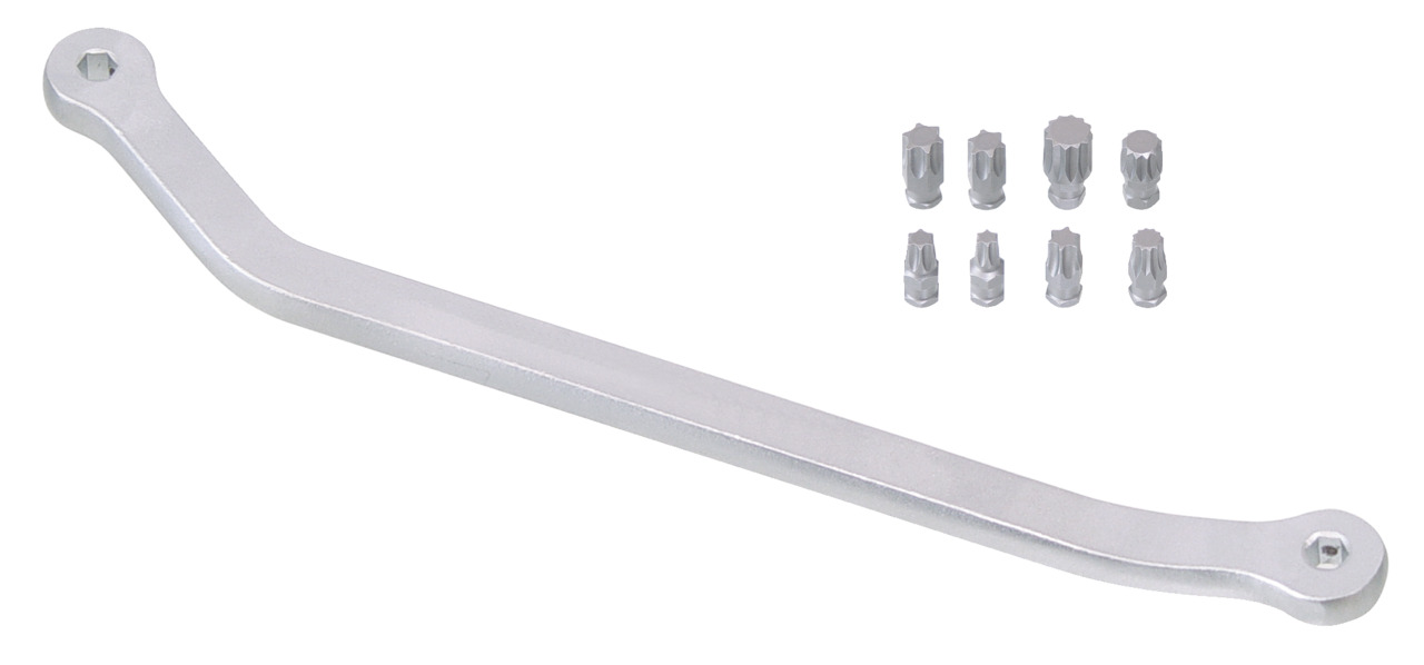 Bit Wrench (angled), reinf. des., w. 8 Bit Inserts