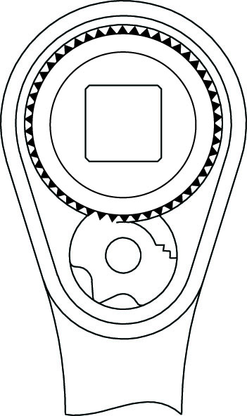 Reversible ratchet 3/8" 200 mm