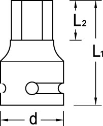 Impact screwdriver bit socket 1/2" in-hex 17 mm Impact screwdriver bit socket 1/2" in-hex 17 mm