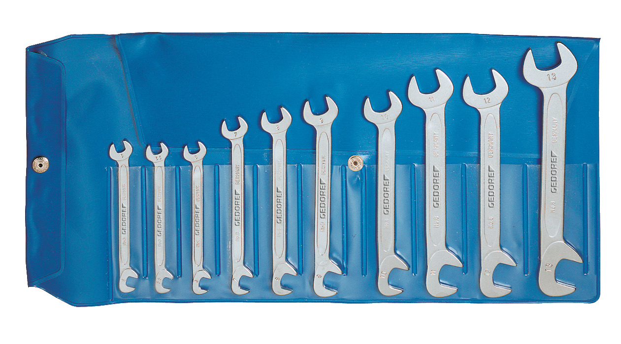 Double ended midget spanner set 10 pcs 5-13 mm