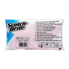 Scotch-Brite Essential Microfibre Wipes 2012, Yellow, 360 mm x 360 mm, 10/Pack