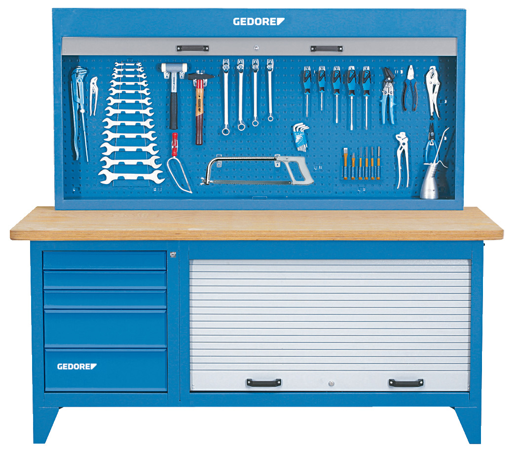 Workbench with tool cabinet