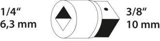 Convertor 1/4" to 3/8"