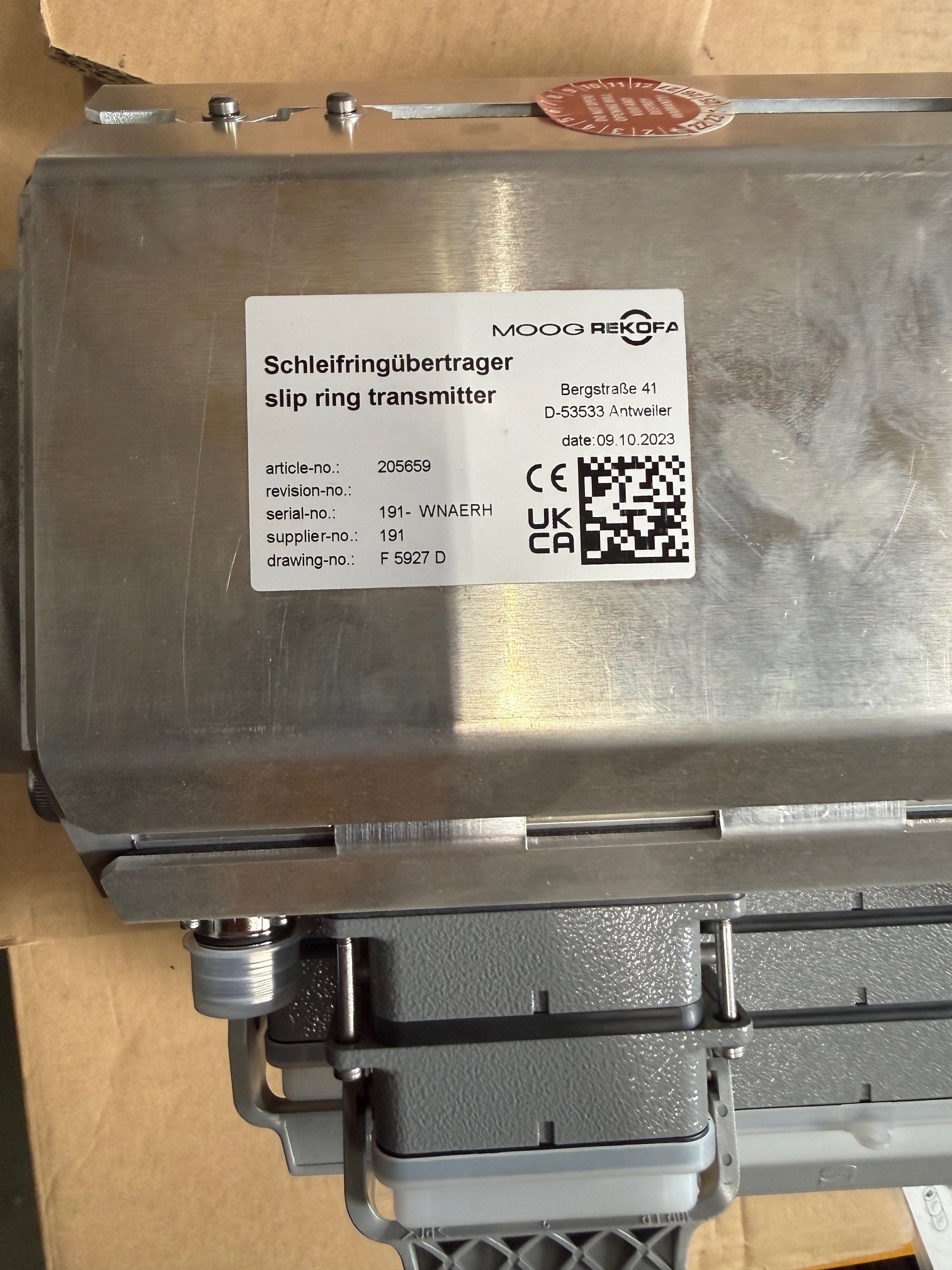 Moog Rekofa slip ring transmitter F 5927 D // 5031744 for Enercon type E160 EP5 E3 R0