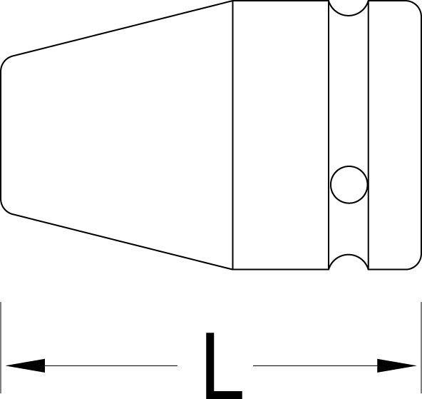 Adaptor for bits 1/4" hex - 3/8" square