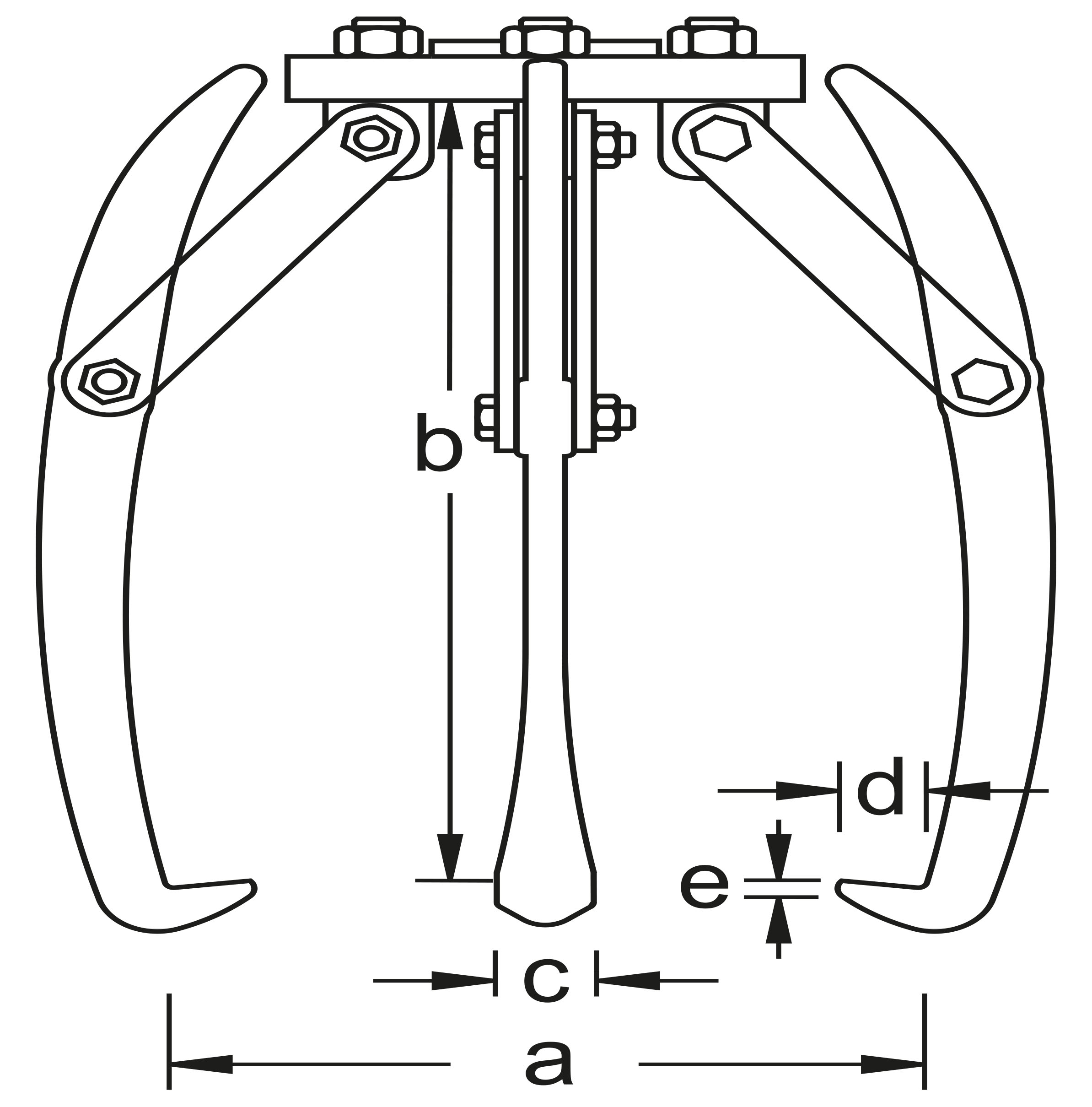 Universal puller, 3-arm pattern, for hydraulic pum