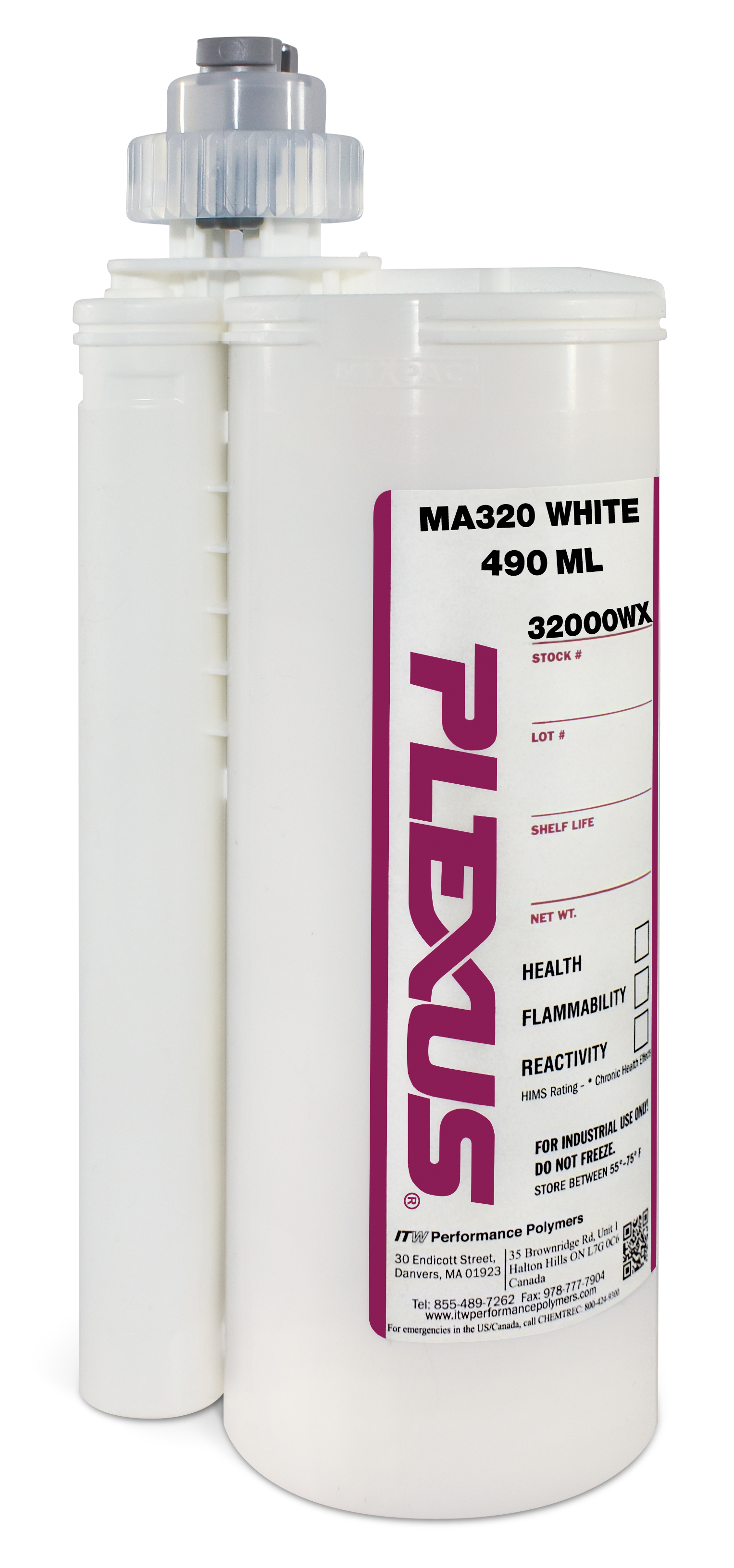 Plexus MA 320 Adhesive & Activator white, 490 ml cartridge incl. mixing nozzle