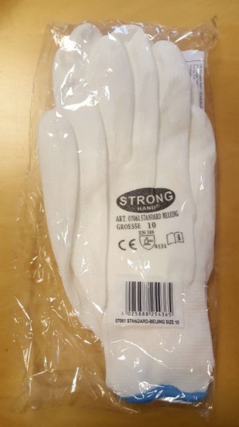 Gloves Standard Beijing Stronghand, white, size XL / 10