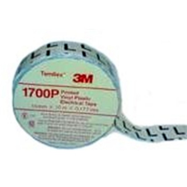 3M™ Temflex™ 1700 Vinyl Elektro-Isolierband, Grau, 15 mm x 10 m, 0,17 mm, Schwarz-Weiß bedruckt &quot;L&quot;