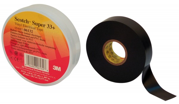 Scotch® Super 33+ Vinyl Elektro-Isolierband, Schwarz, 19 mm x 20 m, 0,18 mm