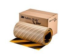 3M Safety-Walk Slip-Resistant General Purpose Tapes and Treads 613, Black/Yellow Stripe, 50.8 mm x 18.3 m, Roll, 2/case