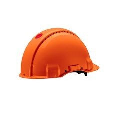 3M Hard Hat, Uvicator, Ratchet, Ventilated, Plastic Sweatband, Orange, G3000NUV-OR