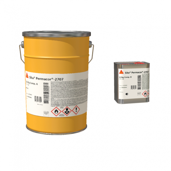 Sika Permacor-2707, 14 kg bucket, EP topcoat for steel and concrete RAL 8012