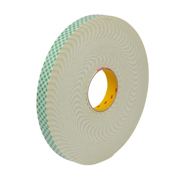 3M™ Double Coated Urethane Foam Tape 4032, White, 25 mm x 66 m, 0.8 mm