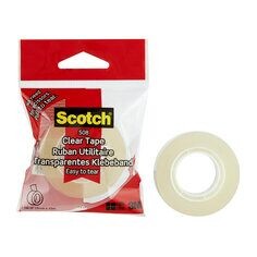 Scotch 508 Transparent Tape, easy to tear, 8 Packs 19mm x 33m