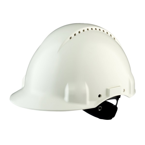 3M™ G3000 Safety Helmet, Uvicator, Ratchet, Ventilated, White, G3000NUV-VI
